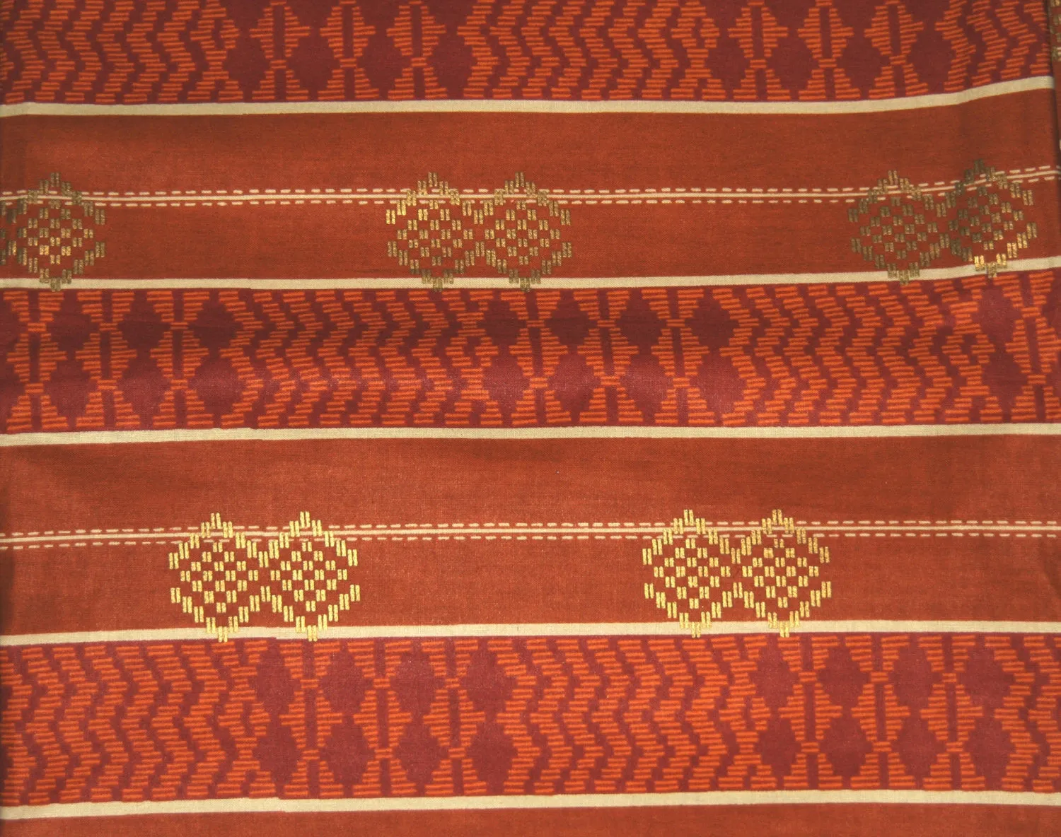 African Fabric Gold Copper Bronze Waxed Print 6 Yards