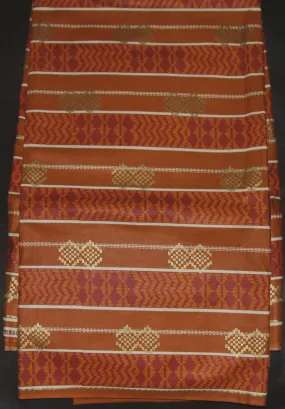 African Fabric Gold Copper Bronze Waxed Print 6 Yards