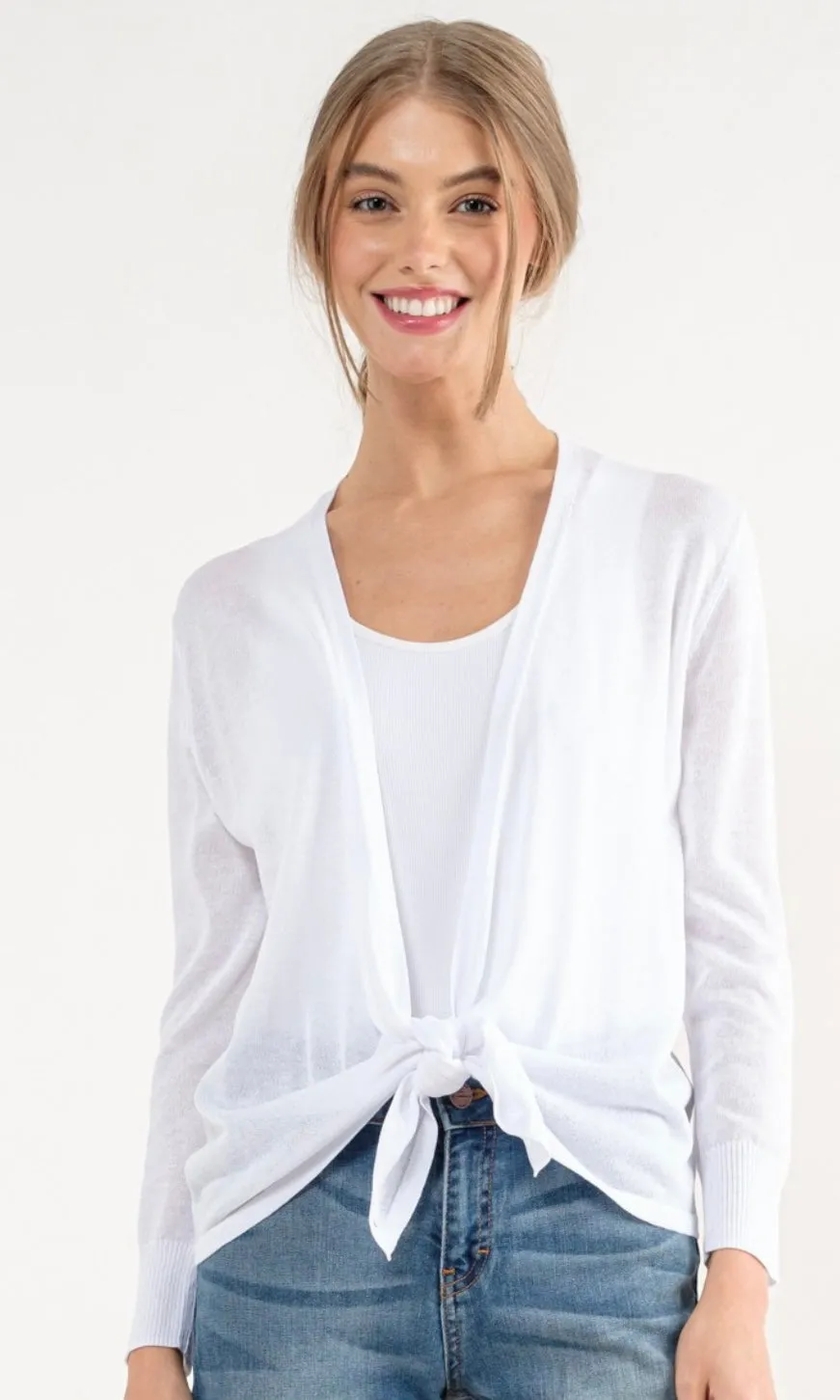 Arasy Khaki Wrap Lightweight Drape Cardigan Sweater