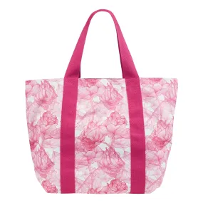 BEACH BAG FLOWERS PINK