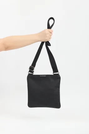 Black Canvas Skull Crossbody Bag
