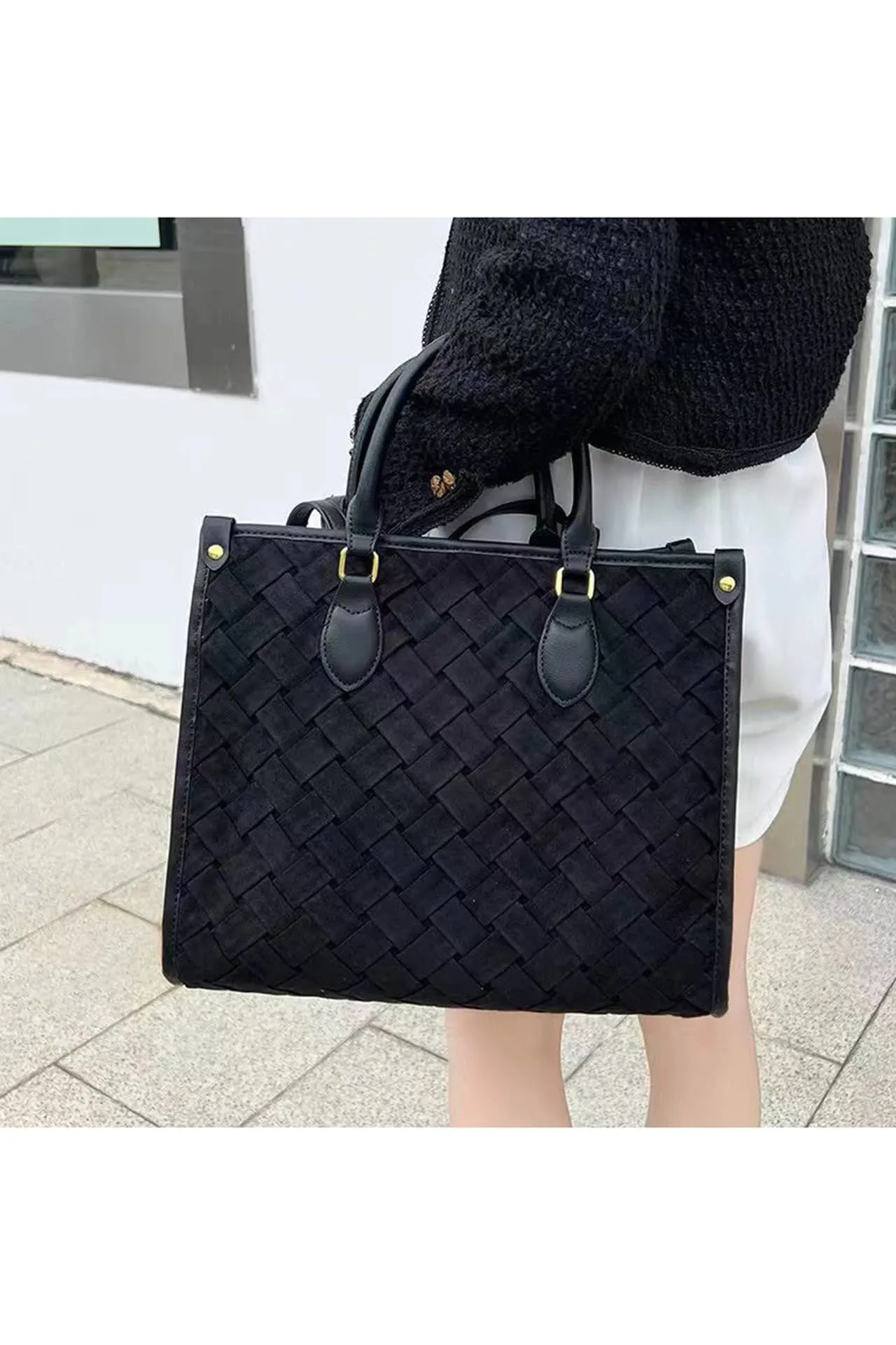 Black Elegant Designer Tote Bag