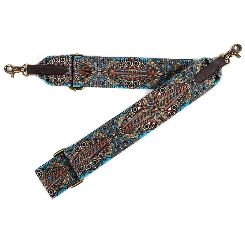Boho Fabric Woven Wide Shoulder Strap