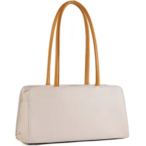 BOSTANTEN Women Designer Handbags Genuine Soft Leather Top Handle Purses and Handbags Satchel Shoulder Bag， Beige