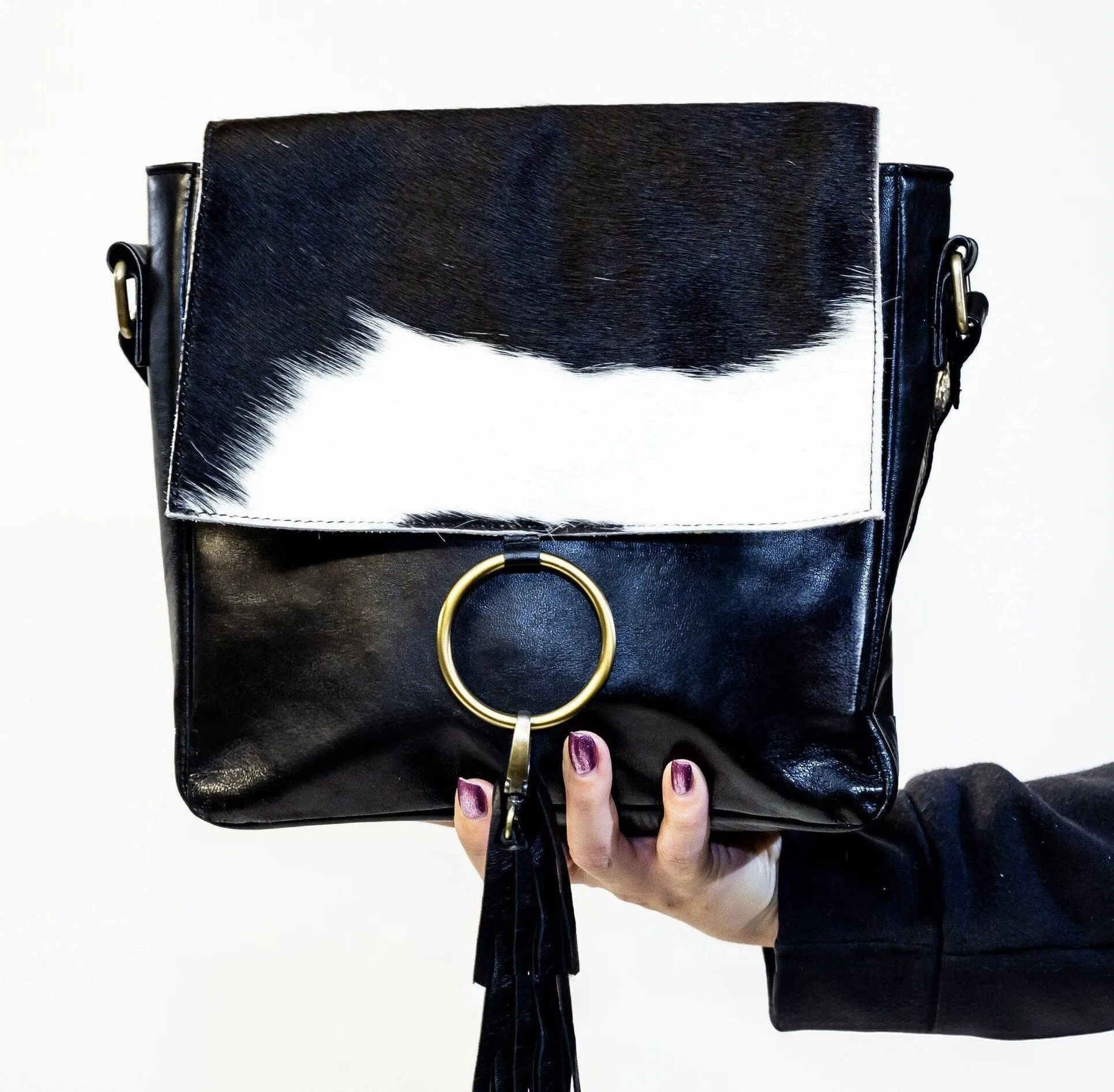 Box Ring Cowhide Satchel