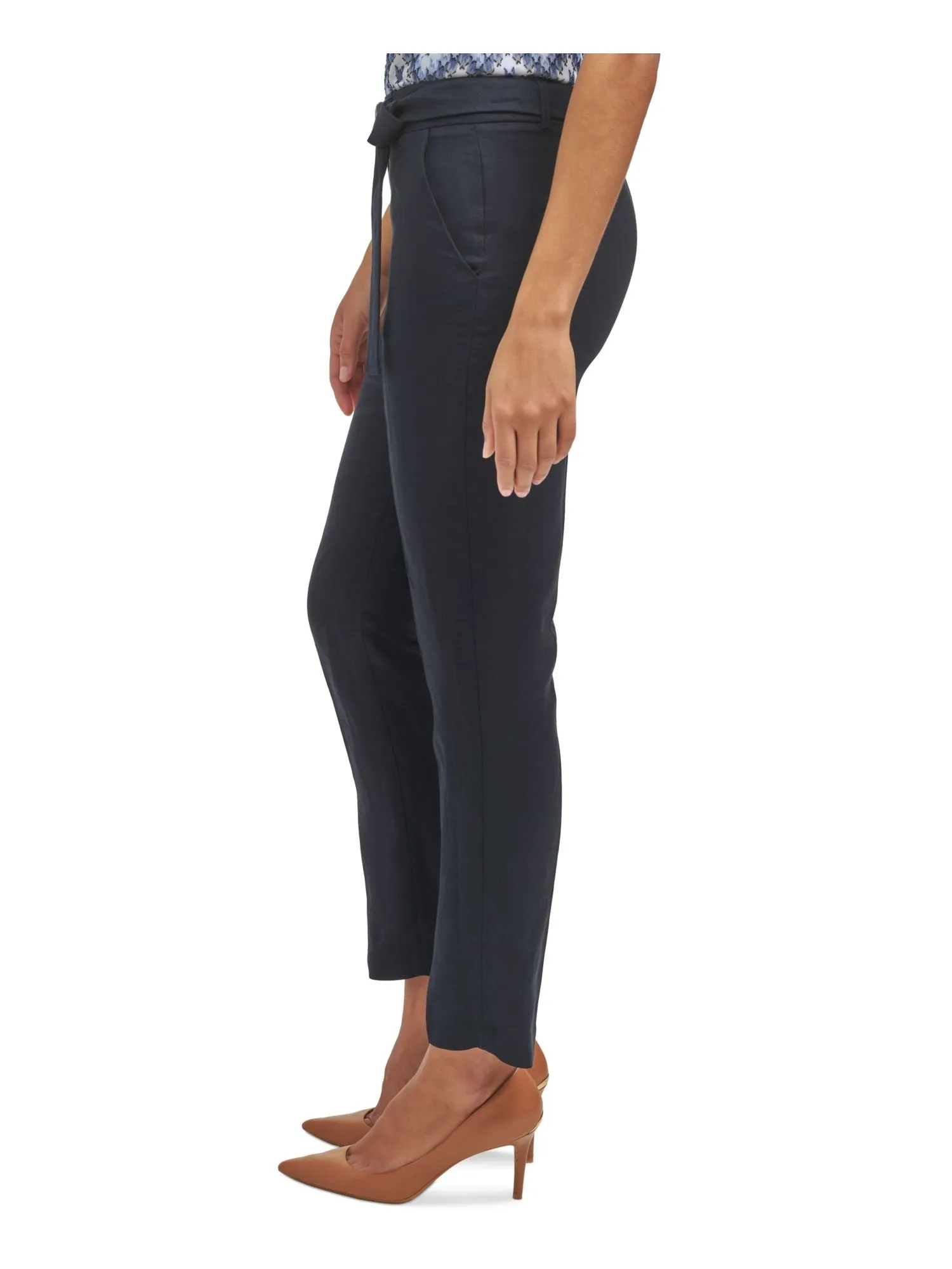 CALVIN KLEIN Womens Navy Wear To Work Pants