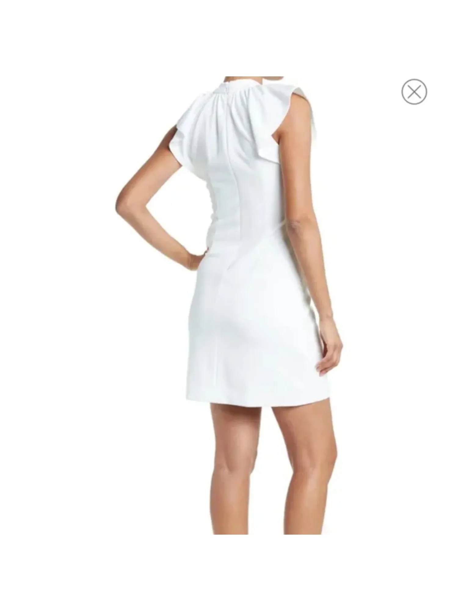 CALVIN KLEIN Womens Stretch Ruched Mock Neck Above The Knee Wear To Work Sheath Dress