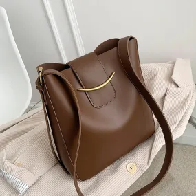 Christmas Gift 2 Pcs/set Vintage Simple Small PU Leather Bucket Crossbody Bags For Women 2021 Designer Lady Luxury Black Shoulder Handbags
