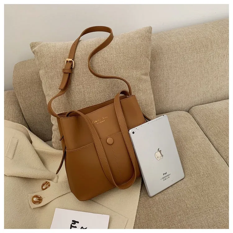 Christmas Gift casaul buckets bag for women designer shoulder bags luxury soft pu leather crossbody bag large capacity tote ladies big purses