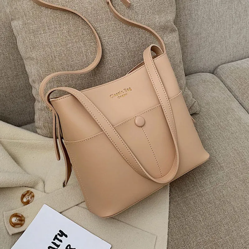 Christmas Gift casaul buckets bag for women designer shoulder bags luxury soft pu leather crossbody bag large capacity tote ladies big purses