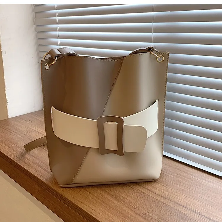Christmas Gift Fall/winter Large-capacity Bag 2021 New Female Bag Retro Hit Color Messenger Bag Commuter Bucket Bag Shoulder Bag Dual-use Bag