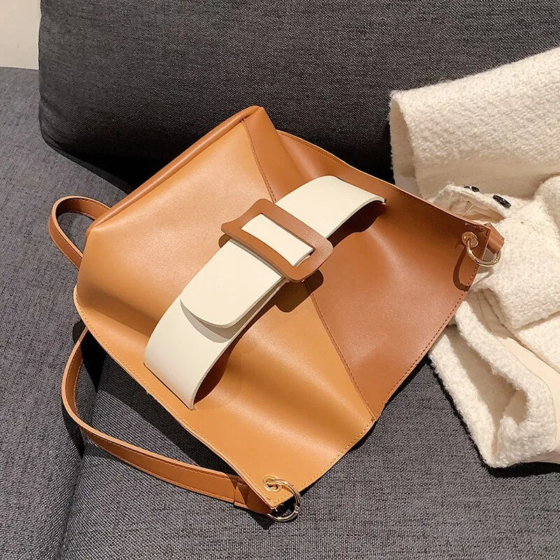 Christmas Gift Fall/winter Large-capacity Bag 2021 New Female Bag Retro Hit Color Messenger Bag Commuter Bucket Bag Shoulder Bag Dual-use Bag