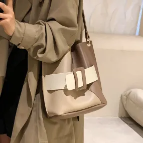 Christmas Gift Fall/winter Large-capacity Bag 2021 New Female Bag Retro Hit Color Messenger Bag Commuter Bucket Bag Shoulder Bag Dual-use Bag