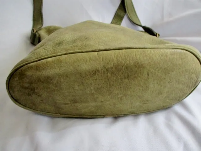 COACH 4932 Leather Suede Hobo Duffel Bucket shoulder bag purse GREEN SAGE