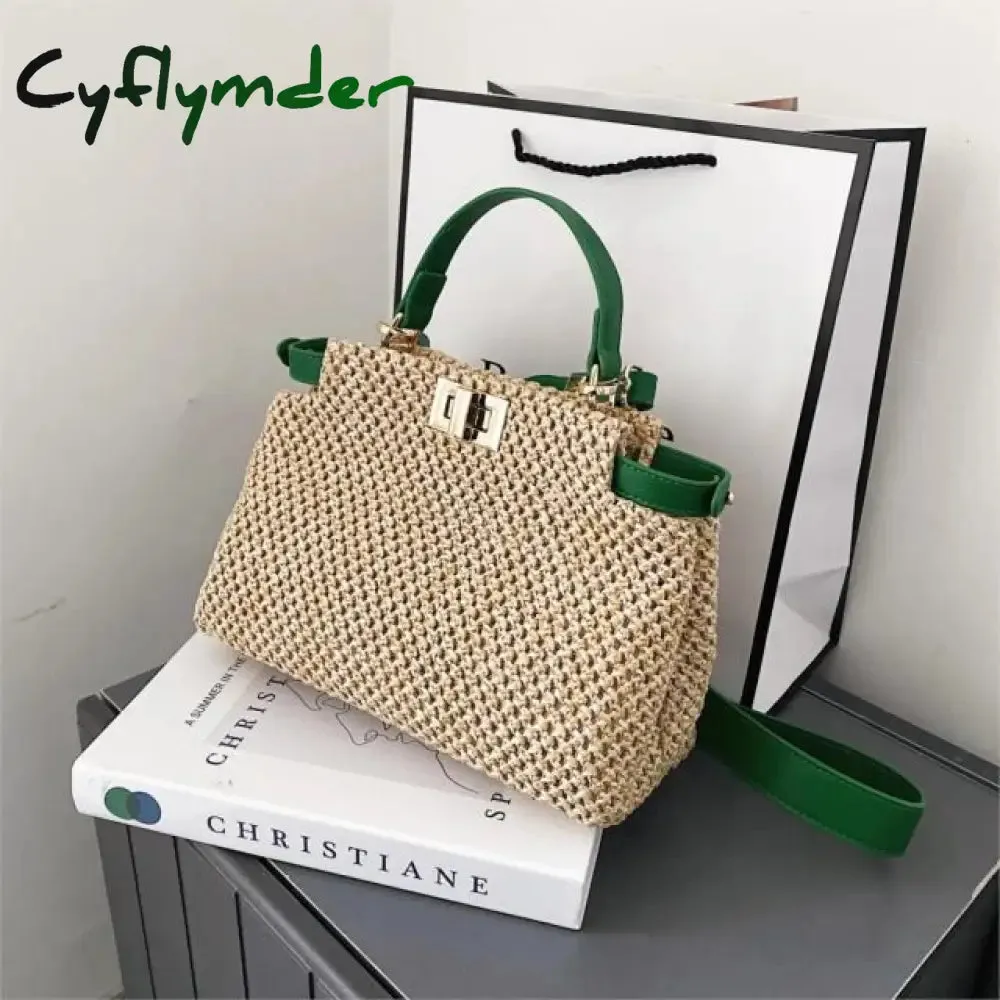 Cyflymder Weave Square Tote Bag Summer New High-quality Straw Bag Women's Designer Handbag Beach Travel bag Shoulder Messenger Bag