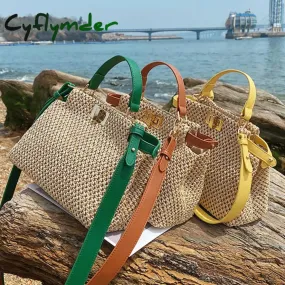 Cyflymder Weave Square Tote Bag Summer New High-quality Straw Bag Women's Designer Handbag Beach Travel bag Shoulder Messenger Bag