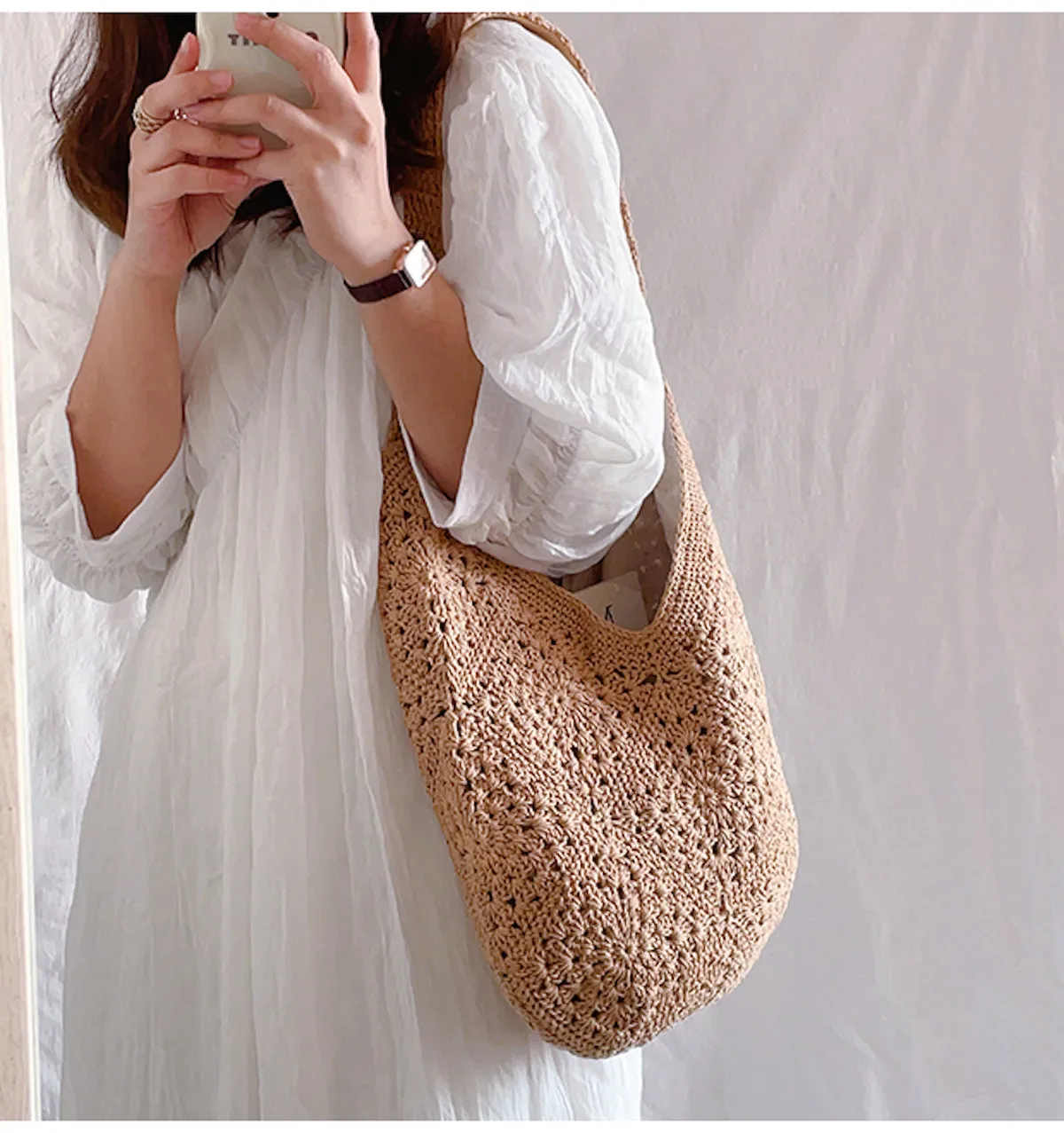 Elena Handbags Boho Crochet Shoulder Bag