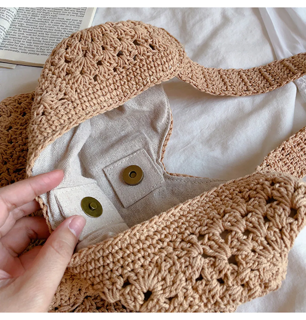 Elena Handbags Boho Crochet Shoulder Bag