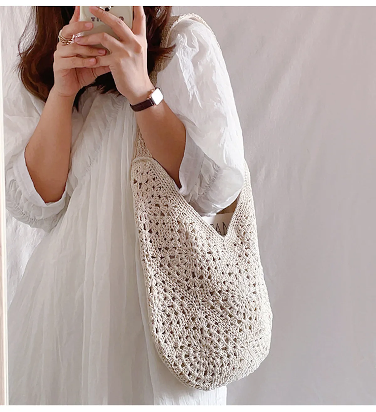 Elena Handbags Boho Crochet Shoulder Bag