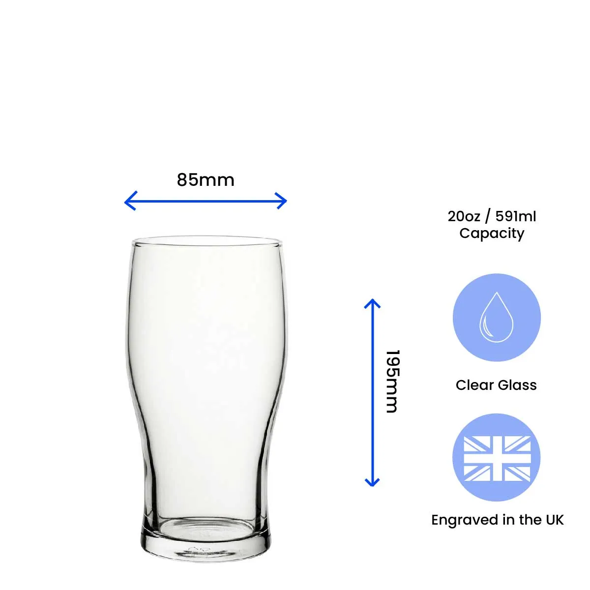 Engraved Merry Christmas Pint Glass, Gift Boxed