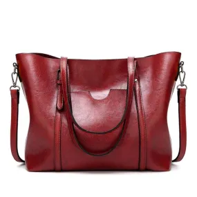 Fashionable All-Purpose 888-G9 Oil Wax Leather Tote Bag