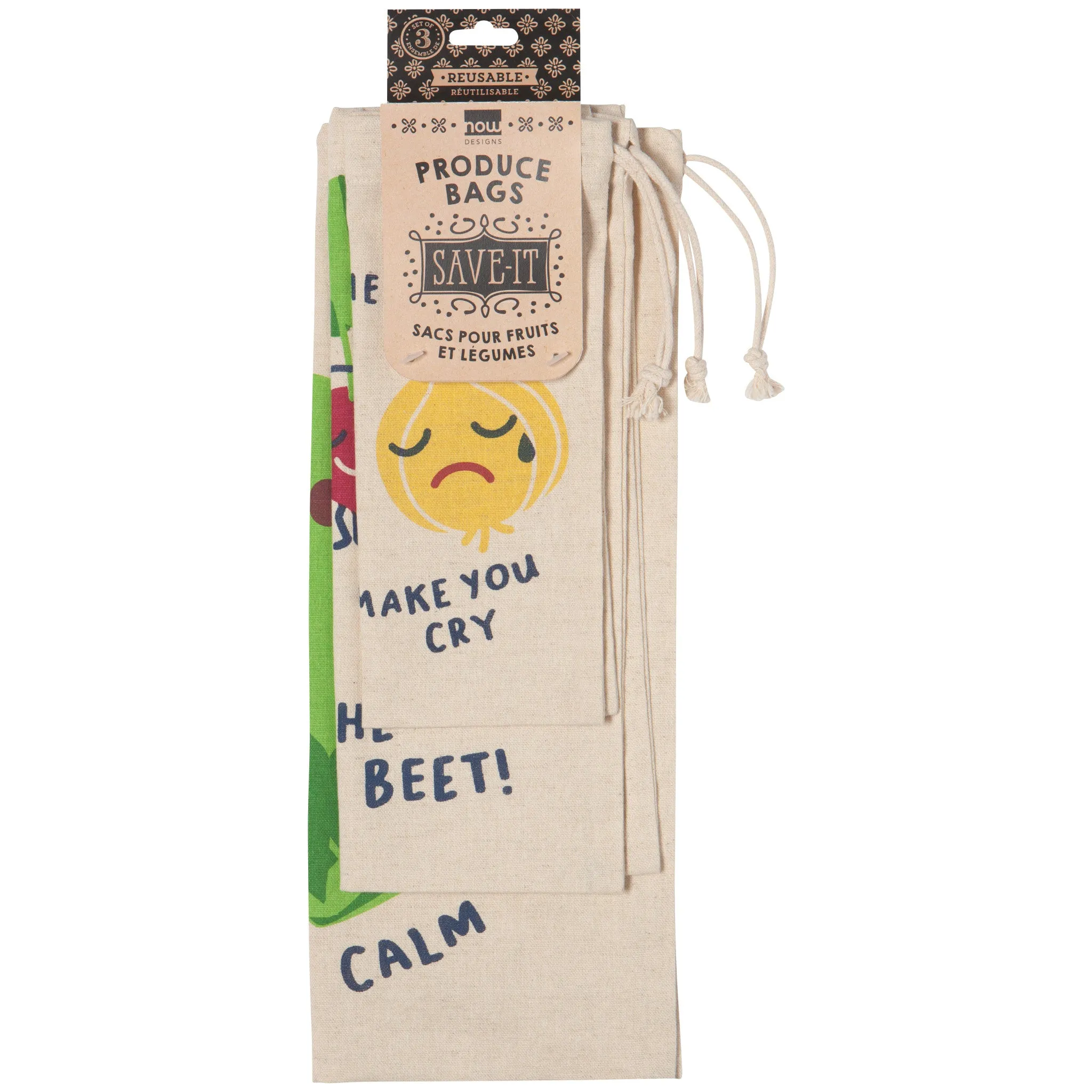 Funny Food Produce Bag Set of 3