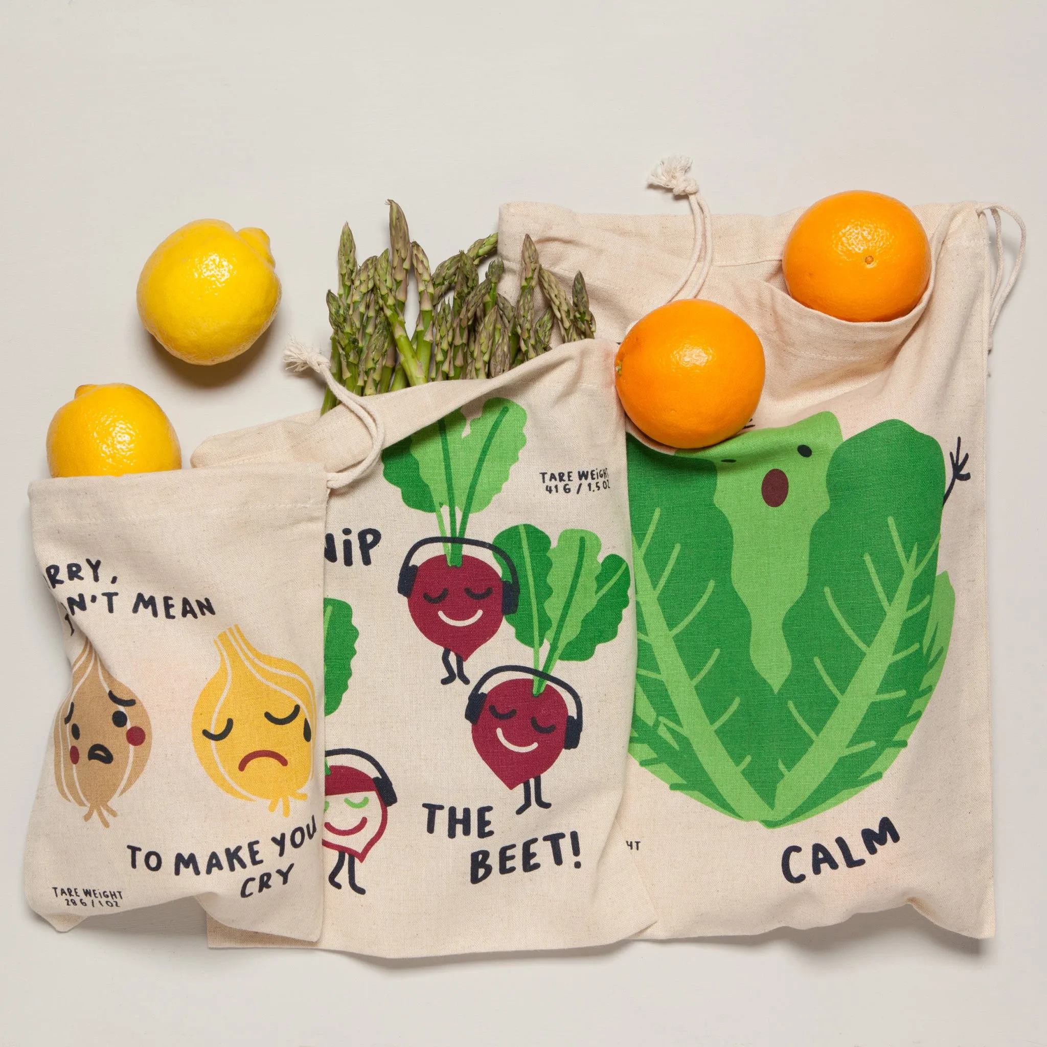 Funny Food Produce Bag Set of 3