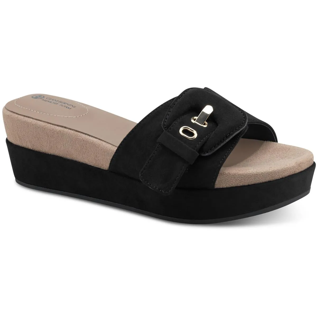 Giani Bernini Womens Ashllyn Faux Suede Cork Wedge Sandals