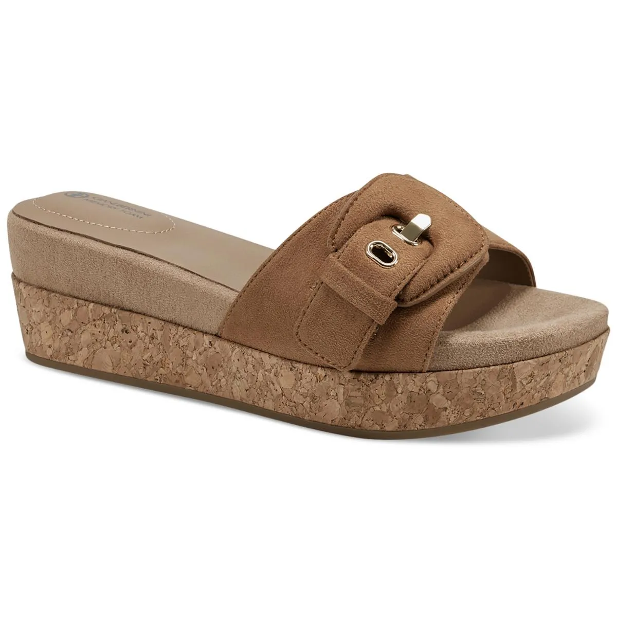 Giani Bernini Womens Ashllyn Faux Suede Cork Wedge Sandals