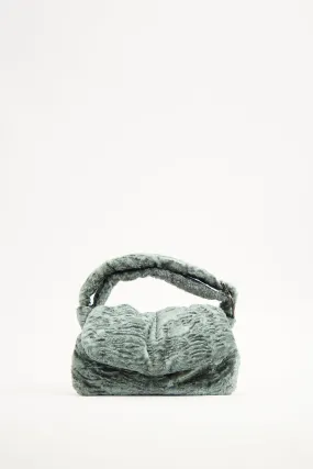 Green Textured Velvet Padded Bag