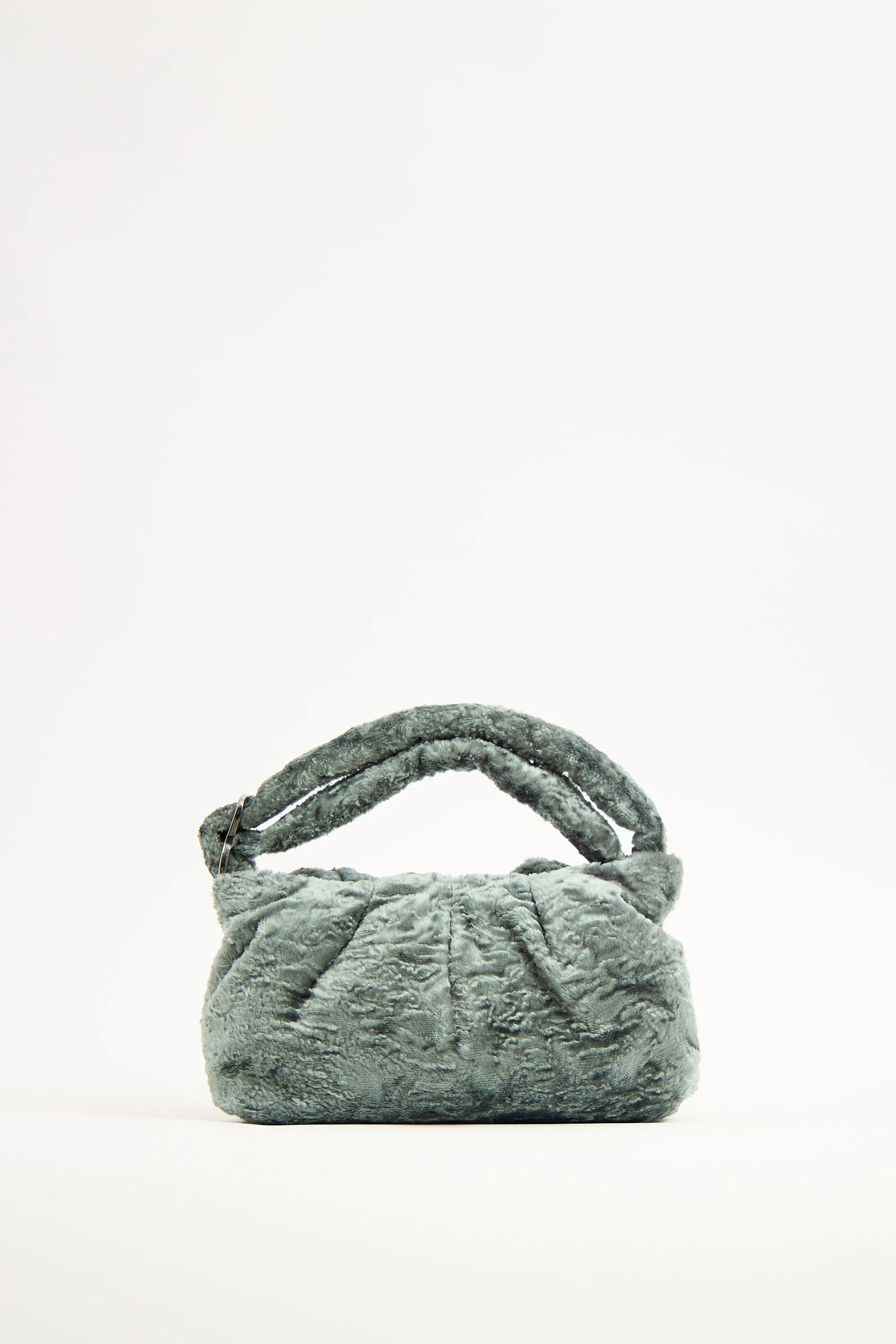 Green Textured Velvet Padded Bag