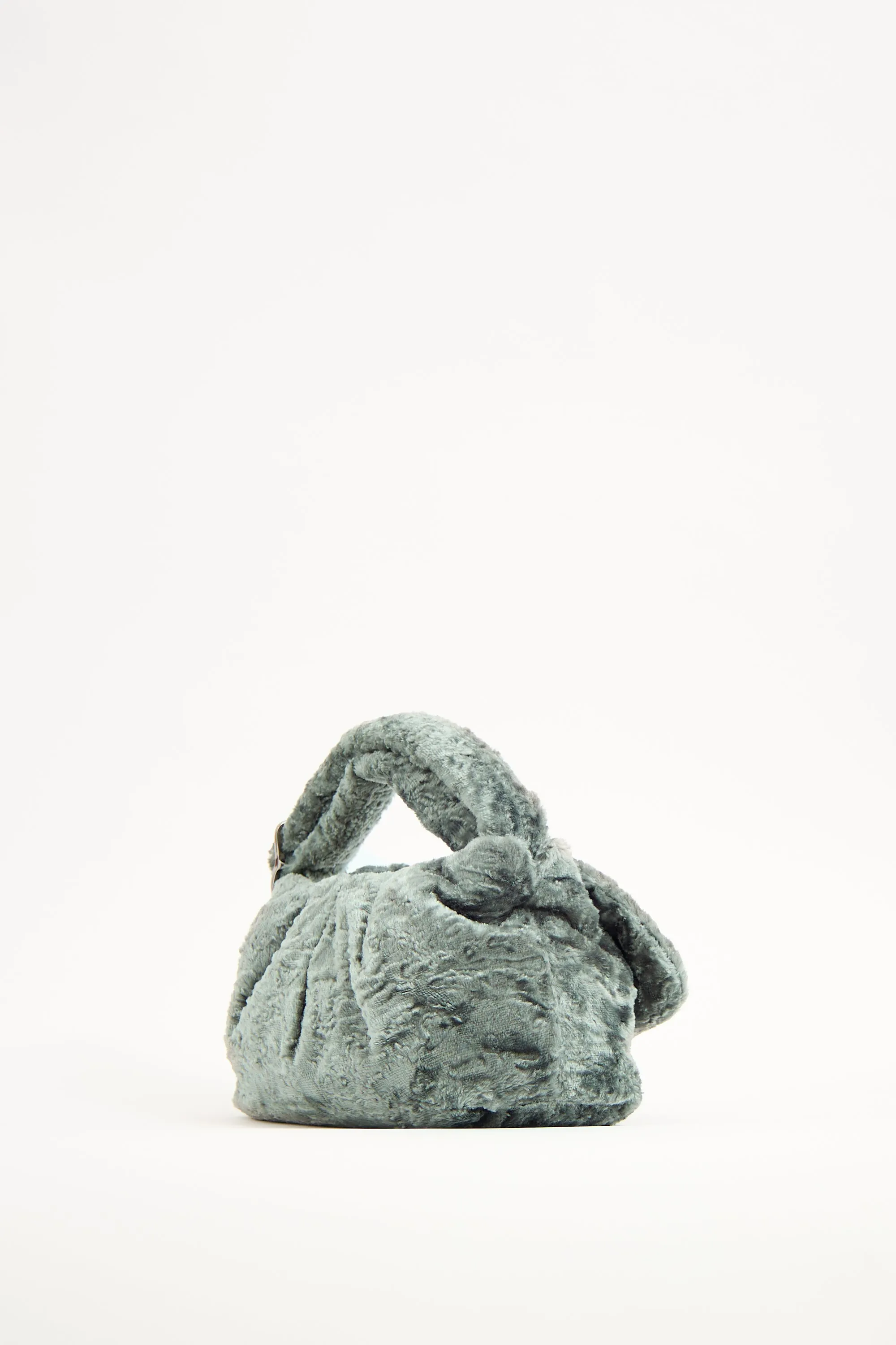 Green Textured Velvet Padded Bag