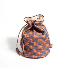 Japanese Printed Wool 'Smithfields' Orange small bucket bag