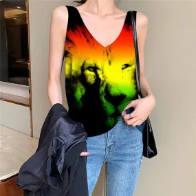 Lion Tank Top Women Animal Tank Tops Casual Anime Anime Clothes Harajuku Vest Printed Colorful Sleeveless 3d