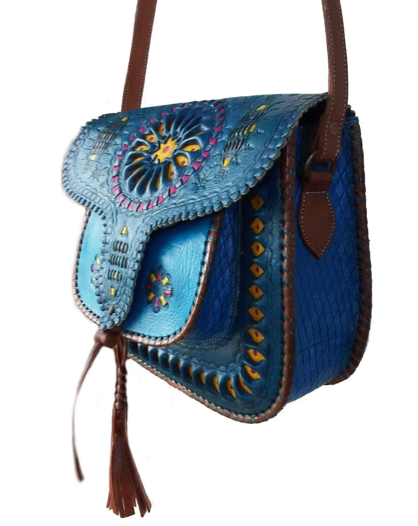 LSSAN Handbag - Turquoise - Embroidered