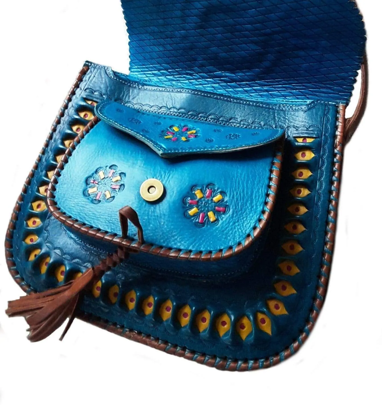 LSSAN Handbag - Turquoise - Embroidered