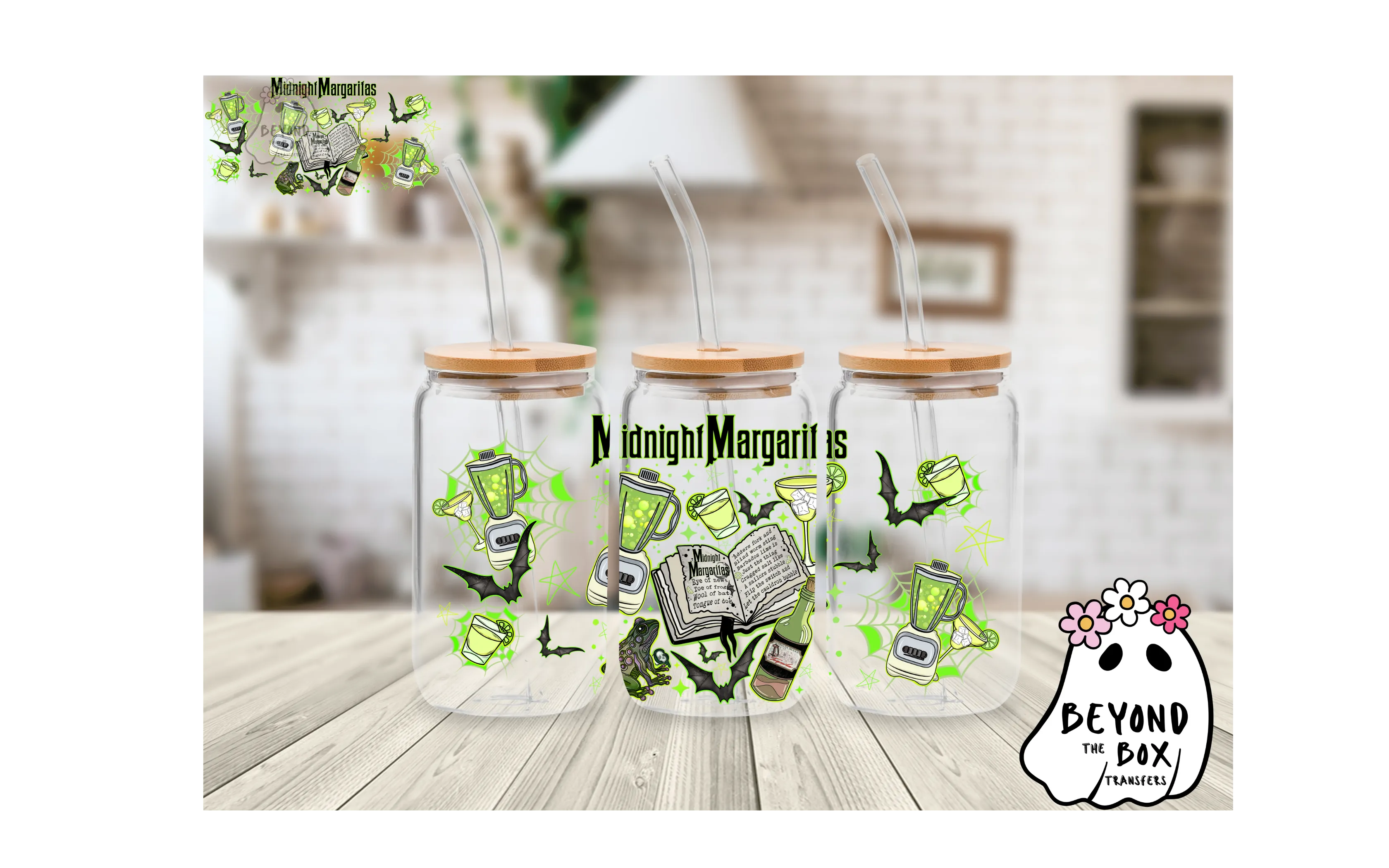 Midnight Margaritas Green 16oz UVDTF wrap