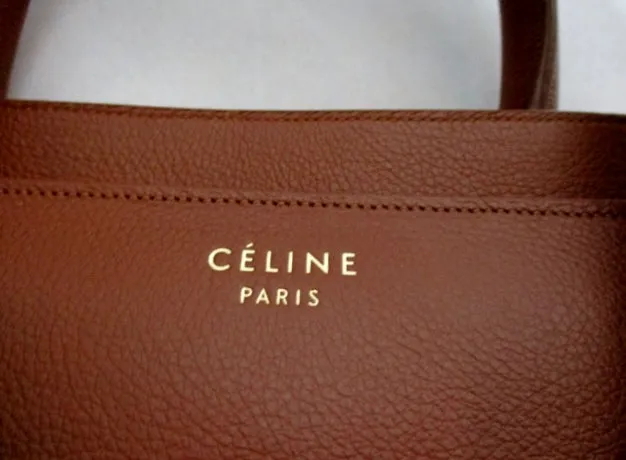 NEW CELINE PARIS MINI LUGGAGE CARAMEL BROWN Leather Tote Bag NWT