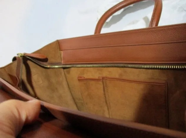 NEW CELINE PARIS MINI LUGGAGE CARAMEL BROWN Leather Tote Bag NWT