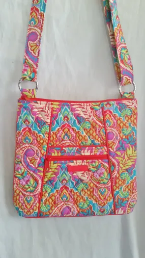 NEW VERA BRADLEY Quilted Vegan Shoulder Bag Cross Body Swingpack Purse PINK BLUE PURPLE