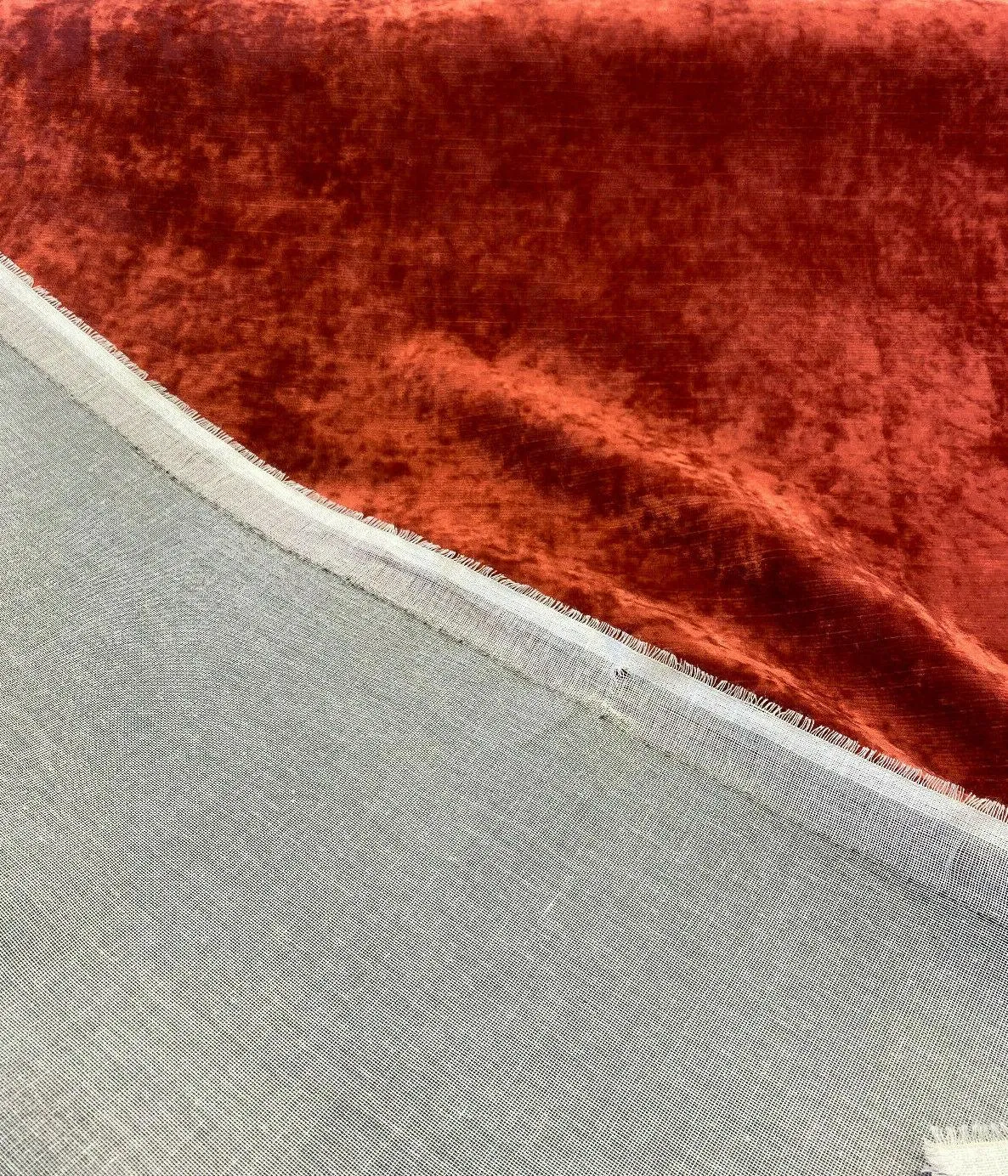 Newbury Velveteen Red Ruby Backed Drapery Upholstery Fabric by the yard