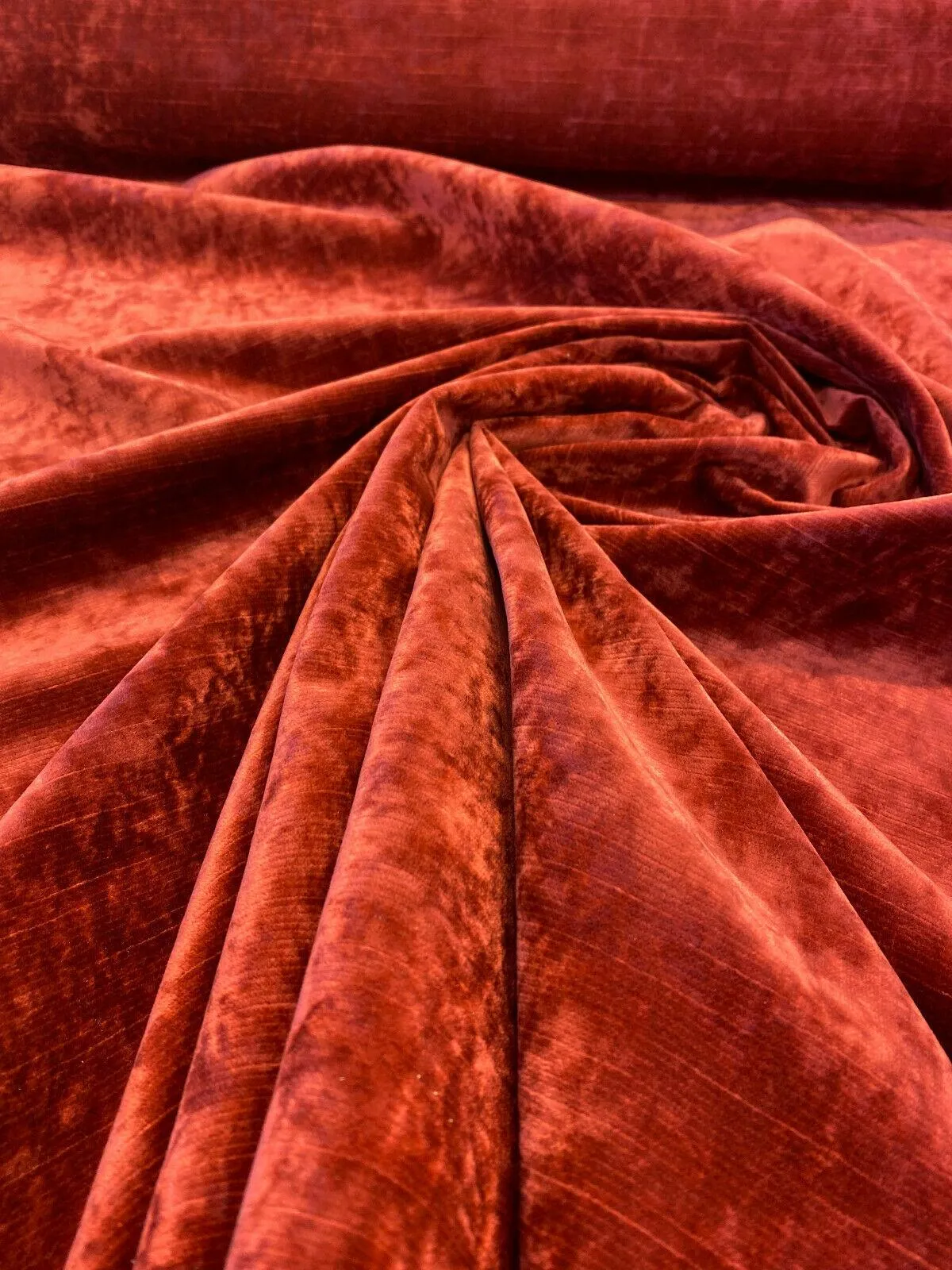 Newbury Velveteen Red Ruby Backed Drapery Upholstery Fabric by the yard