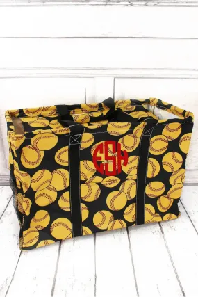 NGIL Softball Collapsible Double Haul-It-All Basket with Mesh Pockets and Lid