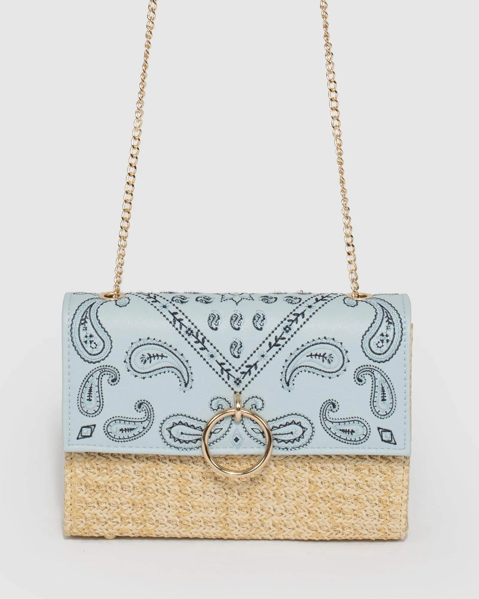 Print Dahlia Embroidered Crossbody Bag