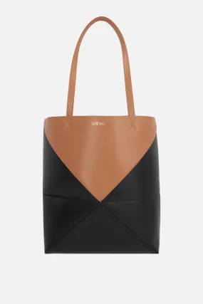 Puzzle Fold Smooth Leather Tote