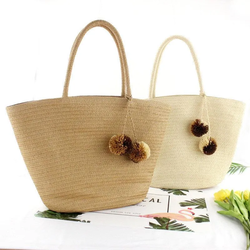 Retro Casual Straw Beach Bag
