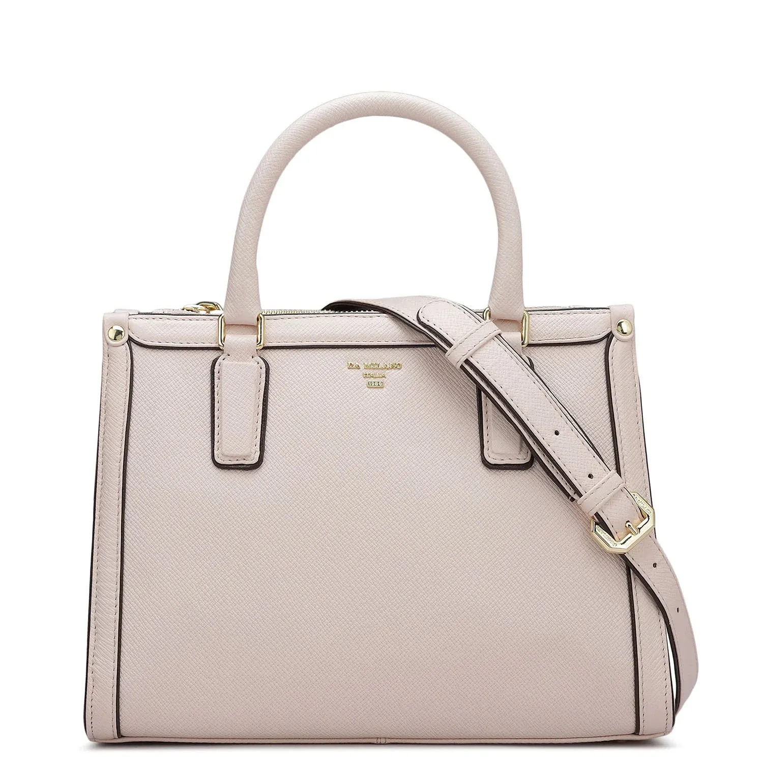 Small Franzy Leather Satchel - Blush