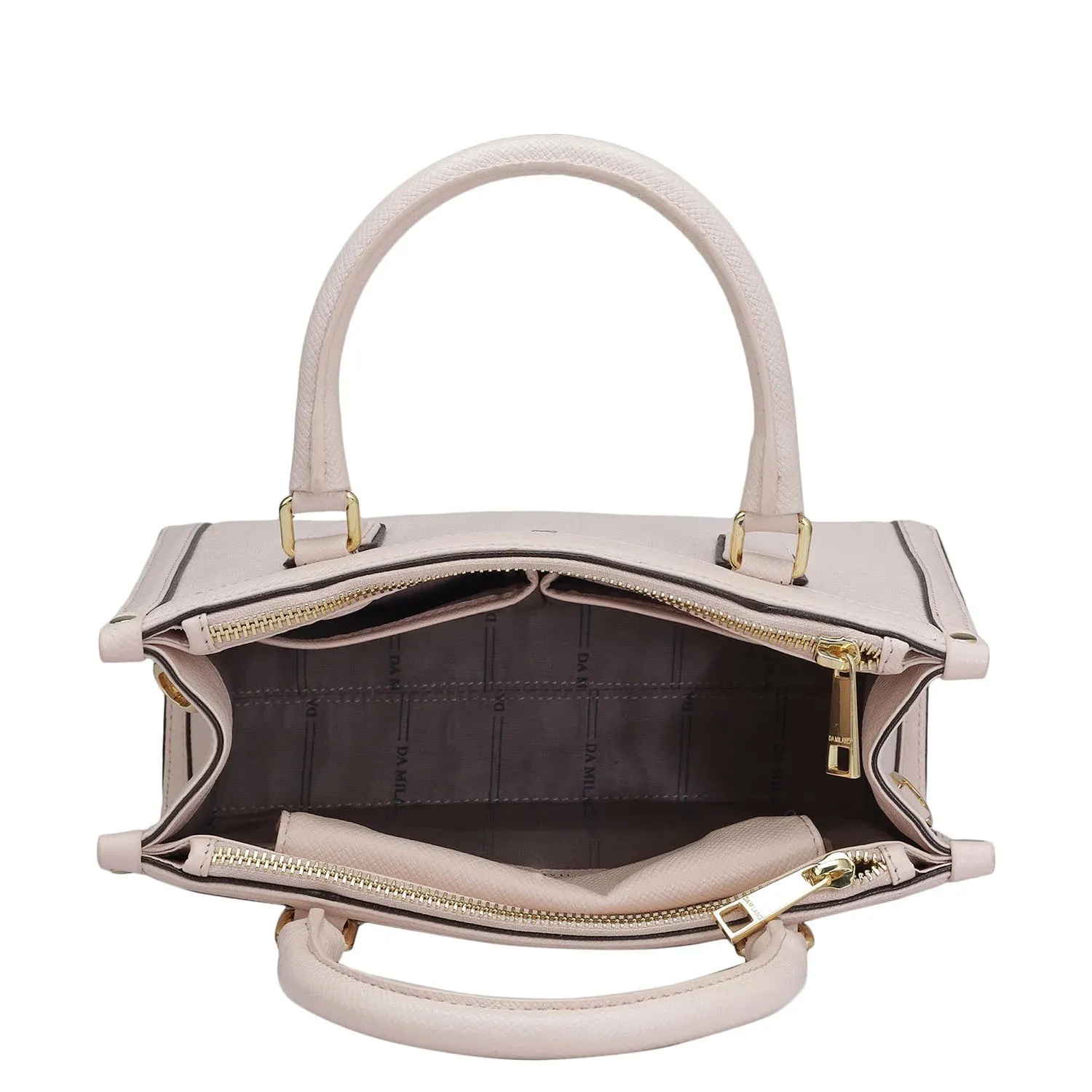 Small Franzy Leather Satchel - Blush