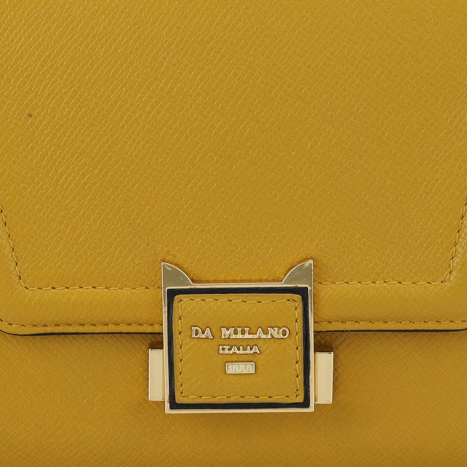 Small Franzy Leather Satchel - Mustard
