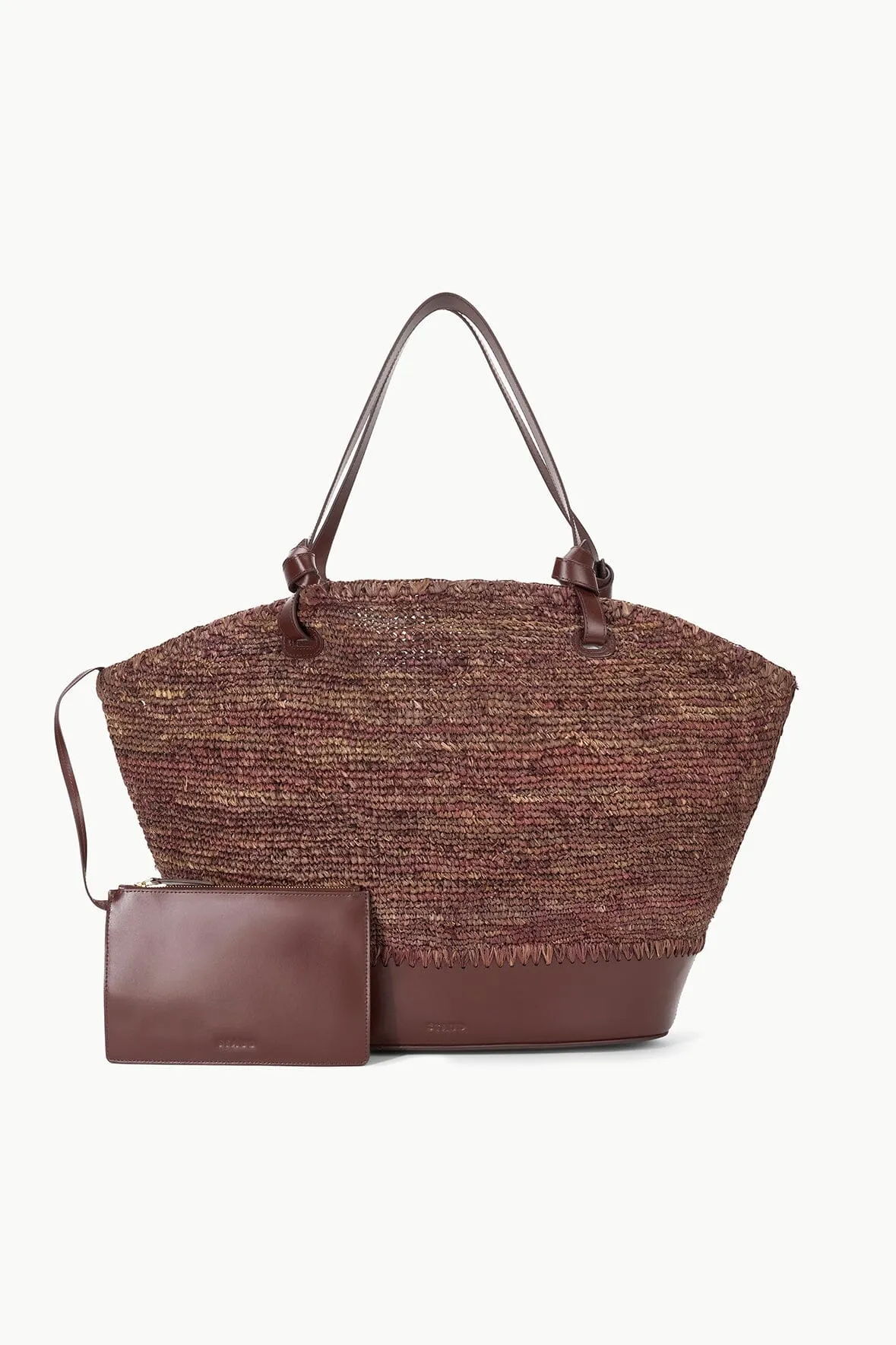 SQUILLO RAFFIA TOTE | MAHOGANY
